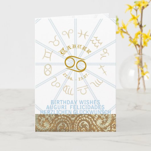 HOROSCOPE ~ Geburtstagskarzinom Karte (Gelbe Blume)
