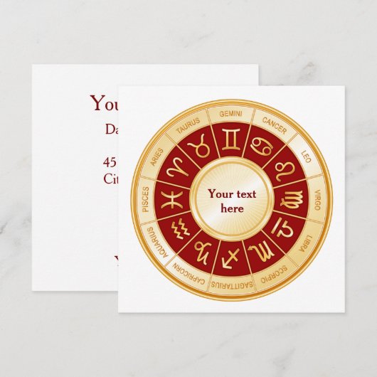 Horoscope Mandala Einladung (Vorne/Hinten)