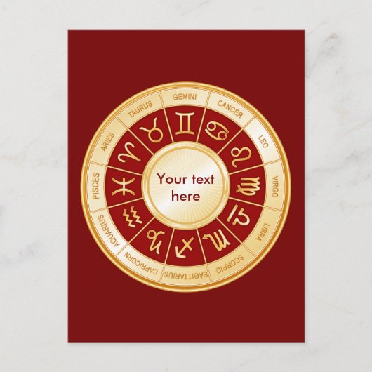 Horoscope Mandala Einladungspostkarte (Vorderseite)