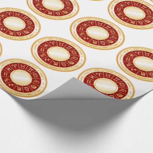 Horoscope Mandala Geschenkpapier (Ecke)