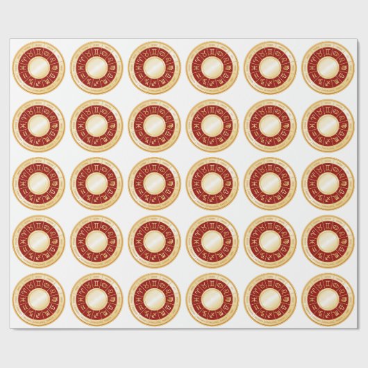 Horoscope Mandala Geschenkpapier (Flach)