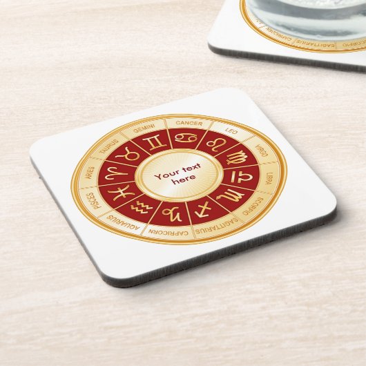 Horoscope Mandala Getränkeuntersetzer (Linke Seite)