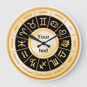 Horoscope Mandala Große Wanduhr