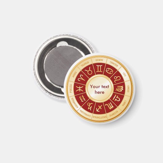Horoscope Mandala Magnet (Vorderseite/Rückseite)