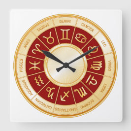 Horoscope Mandala Quadratische Wanduhr