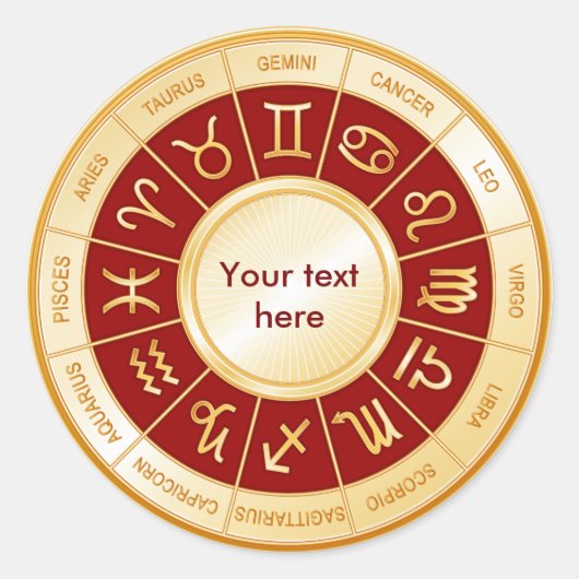 Horoscope Mandala Runder Aufkleber (Vorderseite)