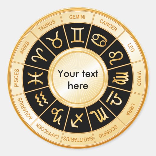 Horoscope Mandala Runder Aufkleber (Vorderseite)