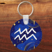 Horoscope Sign Aquarius Symbol Schlüsselanhänger (Rückseite)