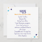 Horoscope Sign Aries | Astrology Tratis (Rückseite)