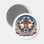 Horoscope Sign Gemini | Twins Astrologie-Zeichen Magnet (Vorderseite/Rückseite)
