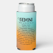 Horoscope Sign Gemini | Twins Astrologie-Zeichen Selters Dosenkühler (Seltzer Rückseite)