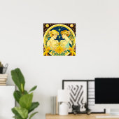 Horoscope Sign Gemini Twins Ethereal Poster (Heimbüro)