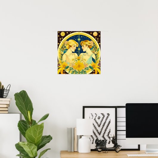 Horoscope Sign Gemini Twins Ethereal Poster (Heimbüro)