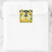 Horoscope Sign Gemini Twins Ethereal Quadratischer Aufkleber (Tasche)