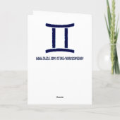 Horoscope Sign Gemini Twins Personalisiert Geburts Karte (Rückseite)
