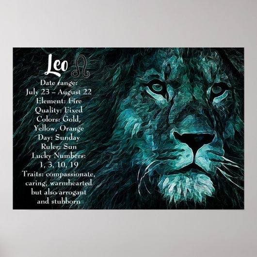 Horoscope Sign Leo Poster (Vorne)