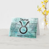 Horoscope Sign Taurus Bull Happy Birthday Karte (Gelbe Blume)