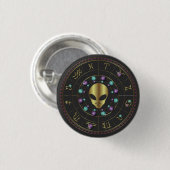 Horoscope Zodiac Alien Button (Vorne & Hinten)