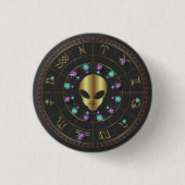 Horoscope Zodiac Alien Button (Vorderseite)