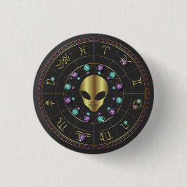 Horoscope Zodiac Alien Button
