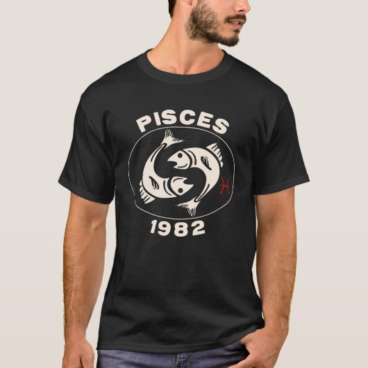 Horoscope Zodiac Sign Fish Pisces 1982 T-Shirt (Vorderseite)