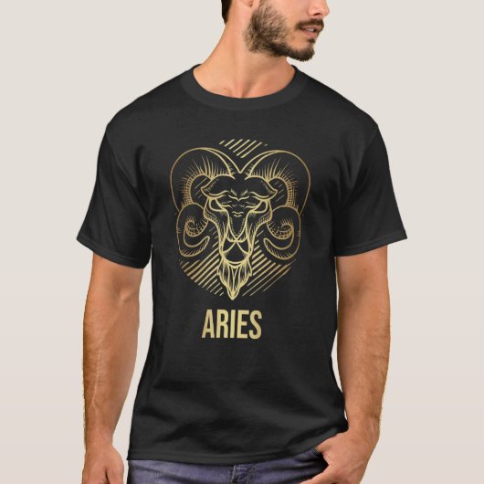 Horoskop Aries Zodiac Astrologie Design T-Shirt (Vorderseite)