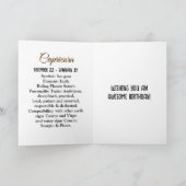 Horoskop Astrologisches Schild Capricorn Geburtsta Karte (Innenseite)