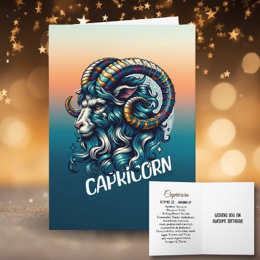 Horoskop Astrologisches Schild Capricorn Geburtsta Karte