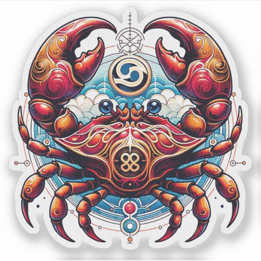 Horoskop Astrologisches Zeichen für Krebs im Krebs Aufkleber (Vorderseite)