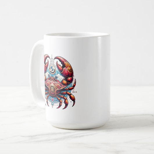 Horoskop Astrologisches Zeichen für Krebs im Krebs Kaffeetasse (Vorderseite Links)