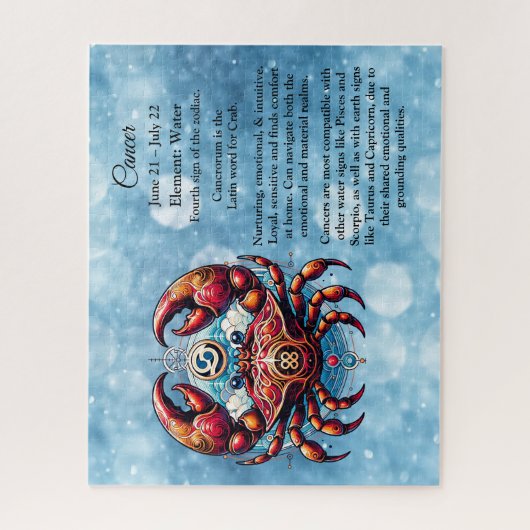 Horoskop Astrologisches Zeichen für Krebs im Krebs Puzzle (Vertikal)