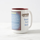 Horoskop: CAPRICORN (mit G) Zweifarbige Tasse (VorderseiteRechts)
