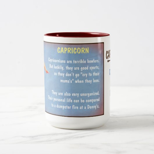 Horoskop: CAPRICORN (mit G) Zweifarbige Tasse (Mittel)