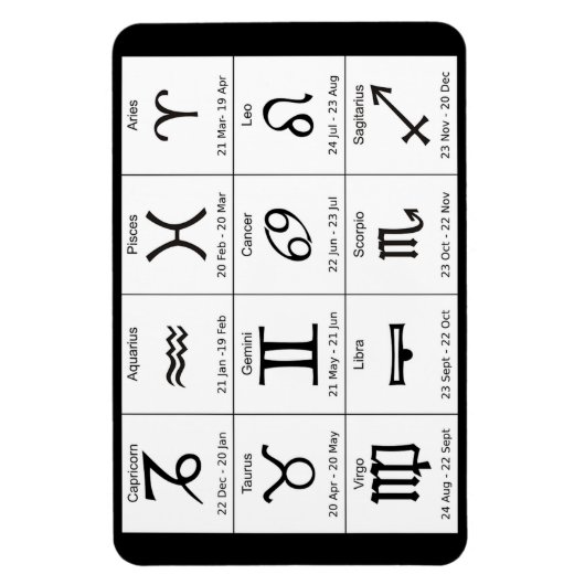 Horoskop Diagramm Zodiaka-Zeichen und Daten-Magnet Magnet (Vertikal)