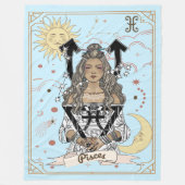 Horoskop Fisces Woman Zodiac Celestial Sun Moon Fleecedecke (Vorderseite)