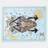 Horoskop Fisces Woman Zodiac Celestial Sun Moon Fleecedecke (Vorderseite (Horizontal))