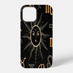 Horoskop-Kreis, Tierkreiszeichen, vintage. iPhone 12 Hülle