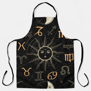Horoskop-Kreis, Tierkreiszeichen, vintage. Schürze