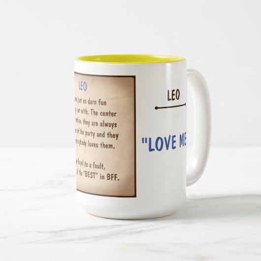 Horoskop: LEO (mit G) Zweifarbige Tasse (VorderseiteRechts)