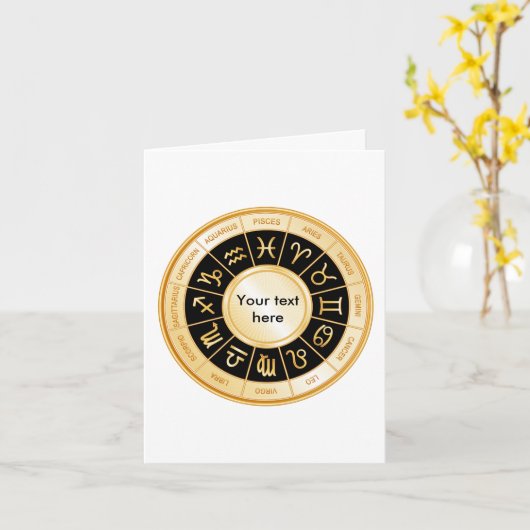 Horoskop-Mandala Karte (Gelbe Blume)