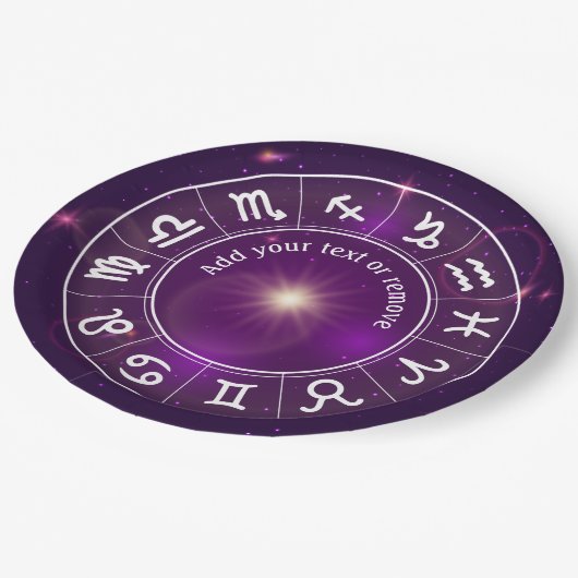 Horoskop-Rad, Astrologie, 12 Anzeichen von Zodiac, Pappteller (Schrägansicht)