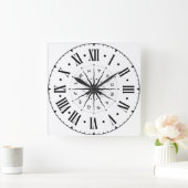 Horoskop-Rad mit römischen Zahlen Quadratische Wanduhr (Zuhause)