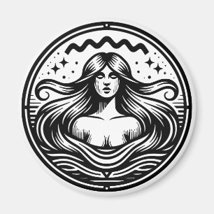 Horoskop Schild Aquarius Symbol Frauen im Wasser Magnet