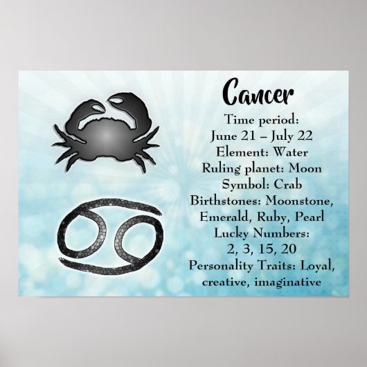 Horoskop-Schildkrebs Poster (Vorne)
