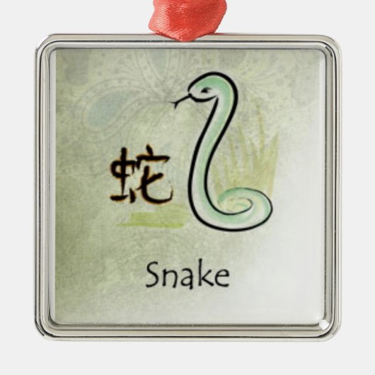 HOROSKOP-SCHLANGE SILBERNES ORNAMENT (Vorne)