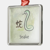 HOROSKOP-SCHLANGE SILBERNES ORNAMENT (Links)
