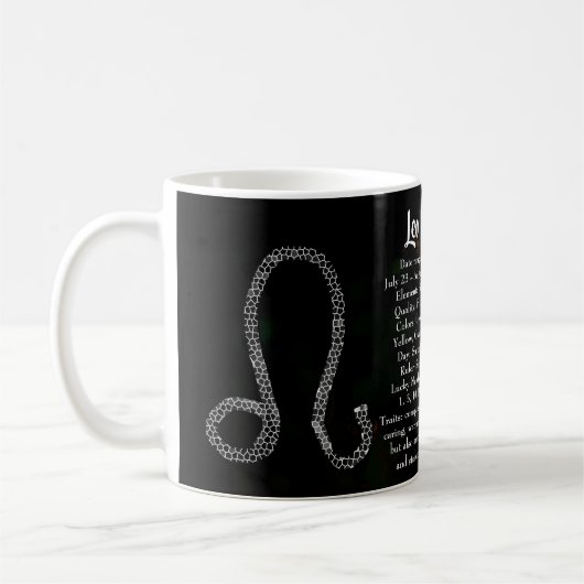 Horoskop Sign Leo Zodiac Astrologie Kaffeetasse (Links)