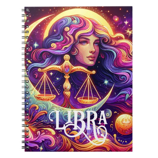 Horoskop Sign Libra Zodiac Ethereal Mystische Kuns Notizblock (Vorderseite)