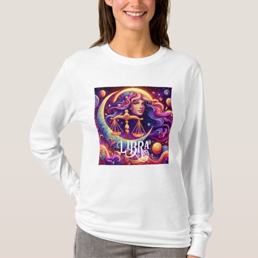 Horoskop Sign Libra Zodiac Ethereal Mystische Kuns T-Shirt (Vorderseite)