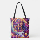 Horoskop Sign Libra Zodiac Ethereal Mystische Kuns Tasche (Rückseite)